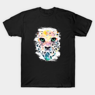 Jaguar Wild Animal Nature Watercolor Art Painting T-Shirt